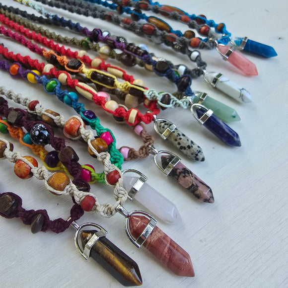 Gemstone Hemp Necklaces