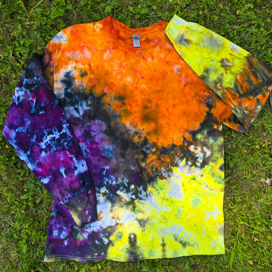 Halloween Crinkle Ice Dye Adult (Multiple Shirt Style Options)