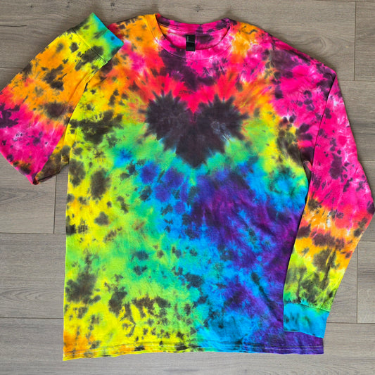 Black Rainbow Heart Adult (Multiple Shirt Style Options)