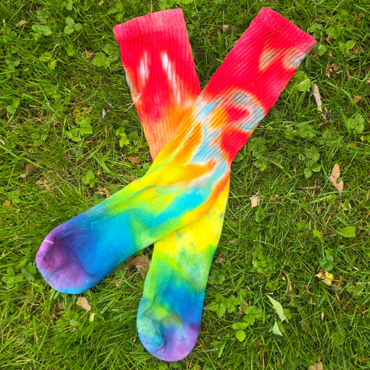 May Exclusive Socks: Tropical Rainbow Ice Dye