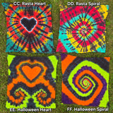 Assorted Tie Dye Tapestries 28"x28"