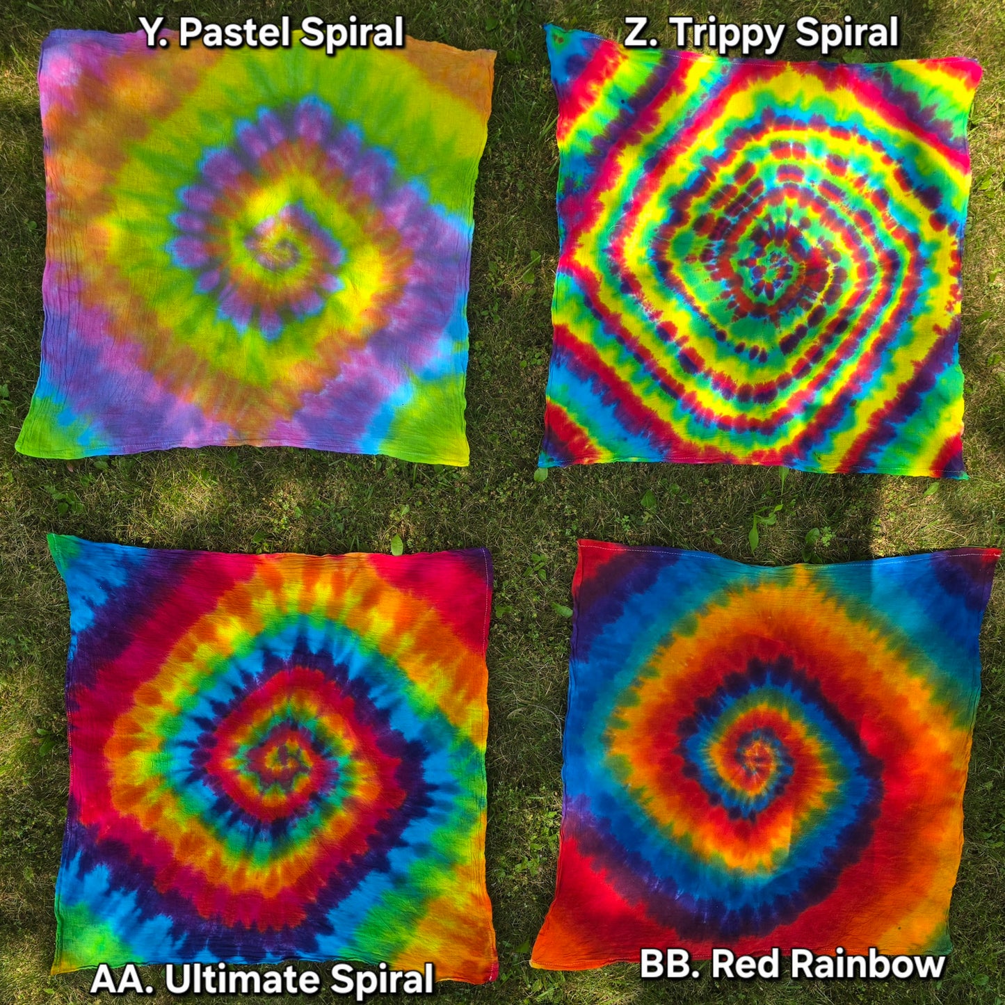 Assorted Tea Towel Tie Dye Tapestries 28"x28"