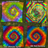 Assorted Tie Dye Tapestries 28"x28"
