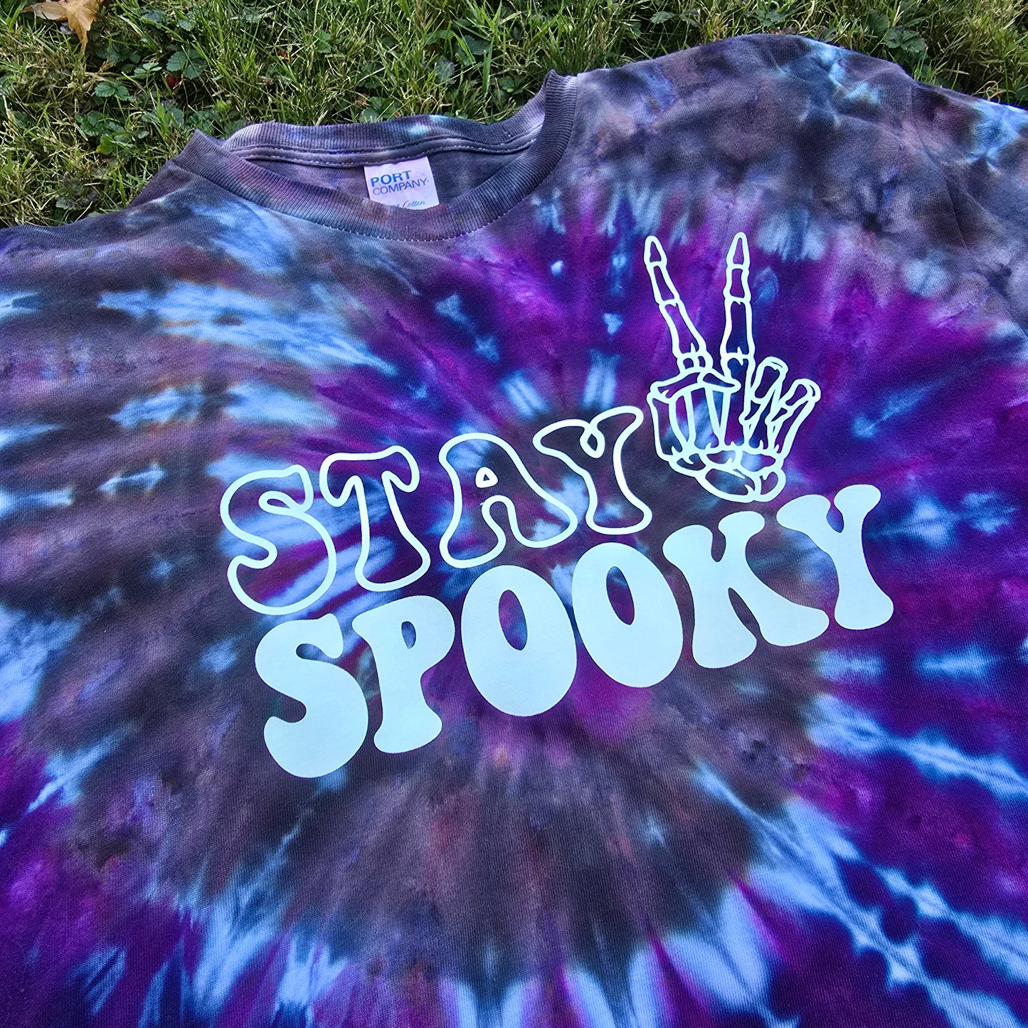 Glow in the Dark Stay Spooky Adult Ice Dye