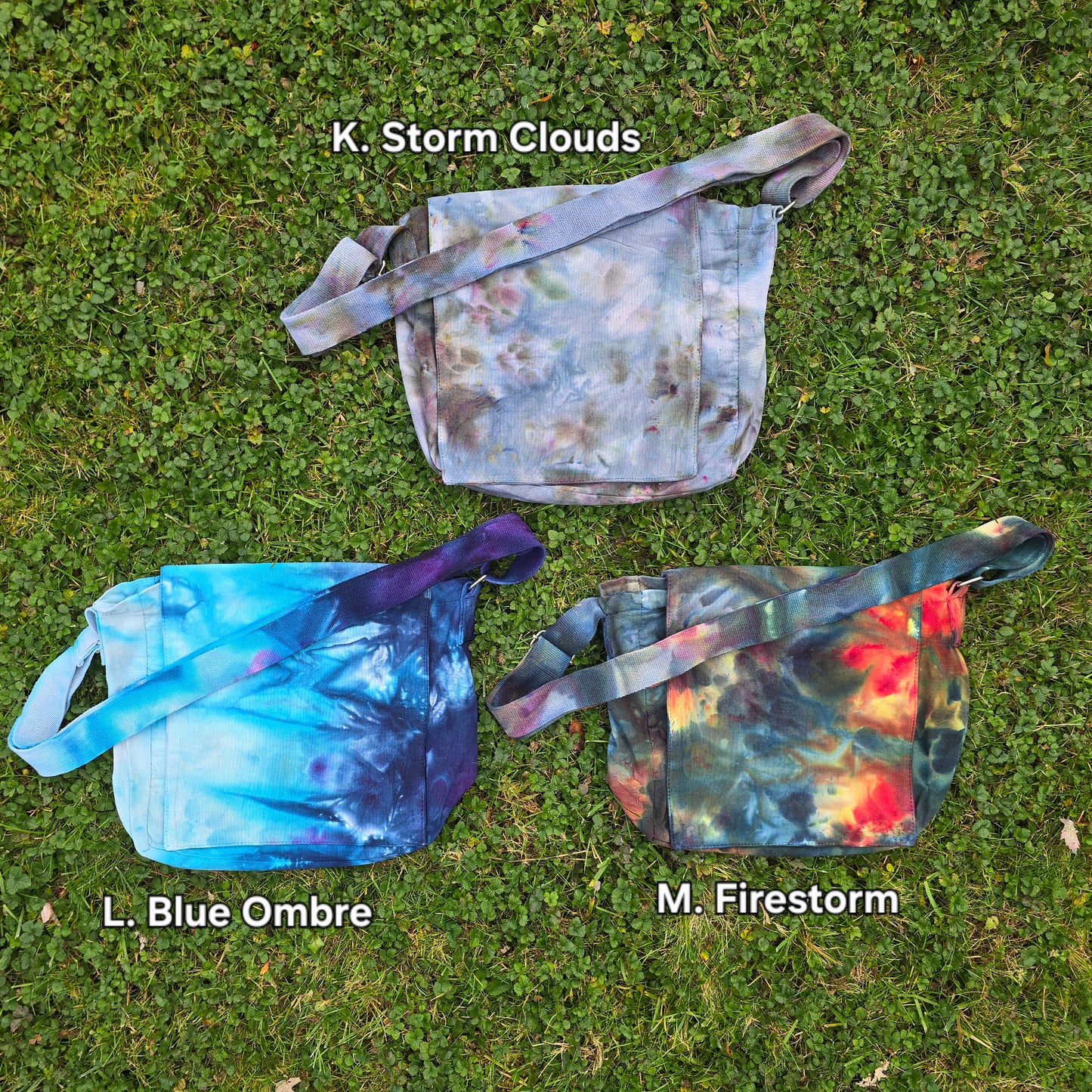 Messenger Bag Purses Ice Dyed - Multiple Color Choices