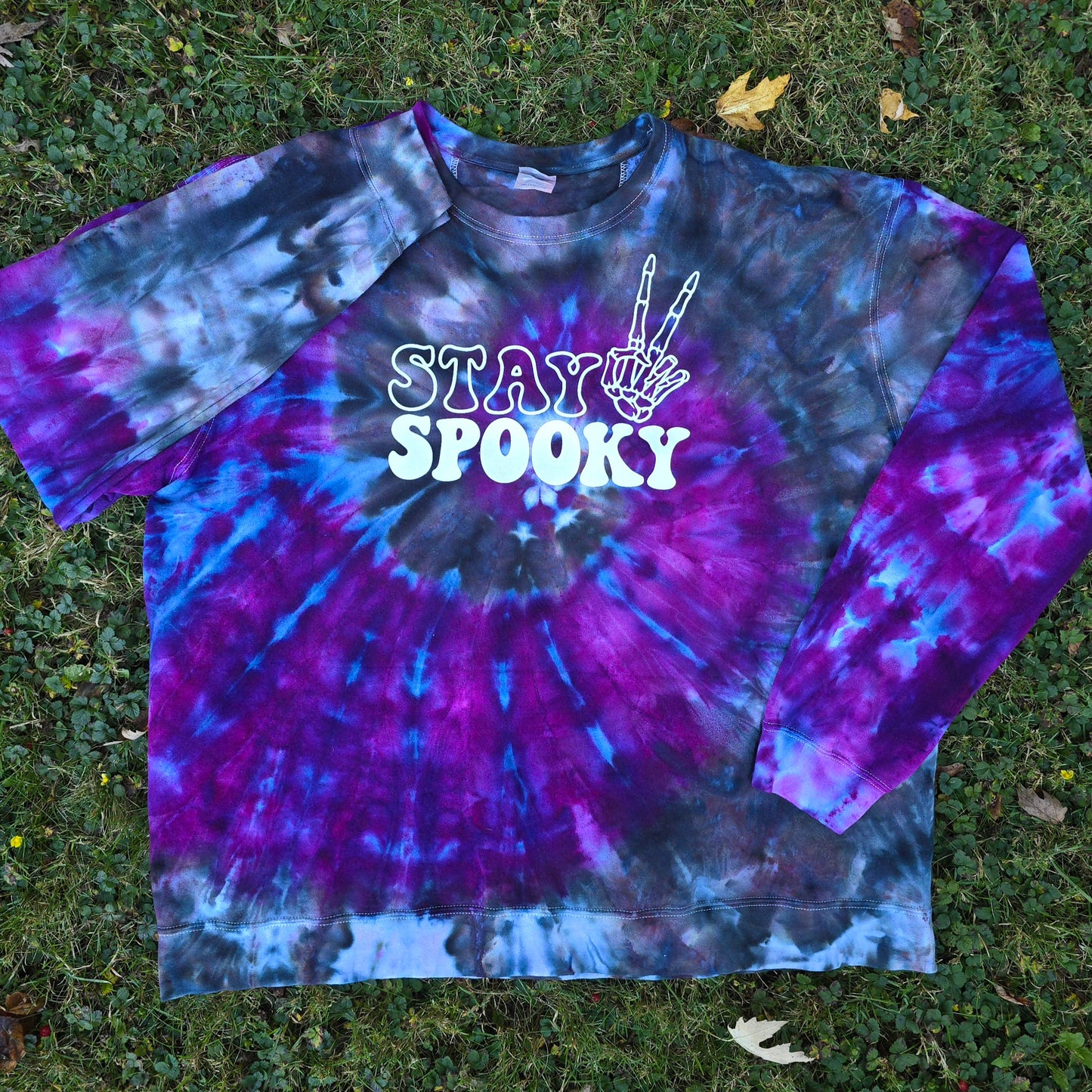 Glow in the Dark Stay Spooky Adult Ice Dye