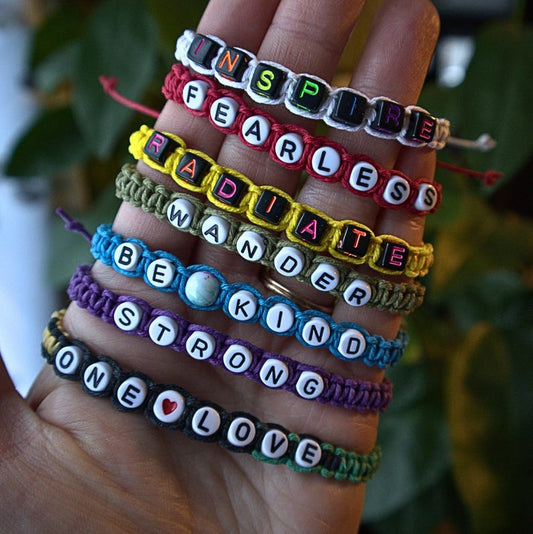 Inspirational Word Hemp Bracelets