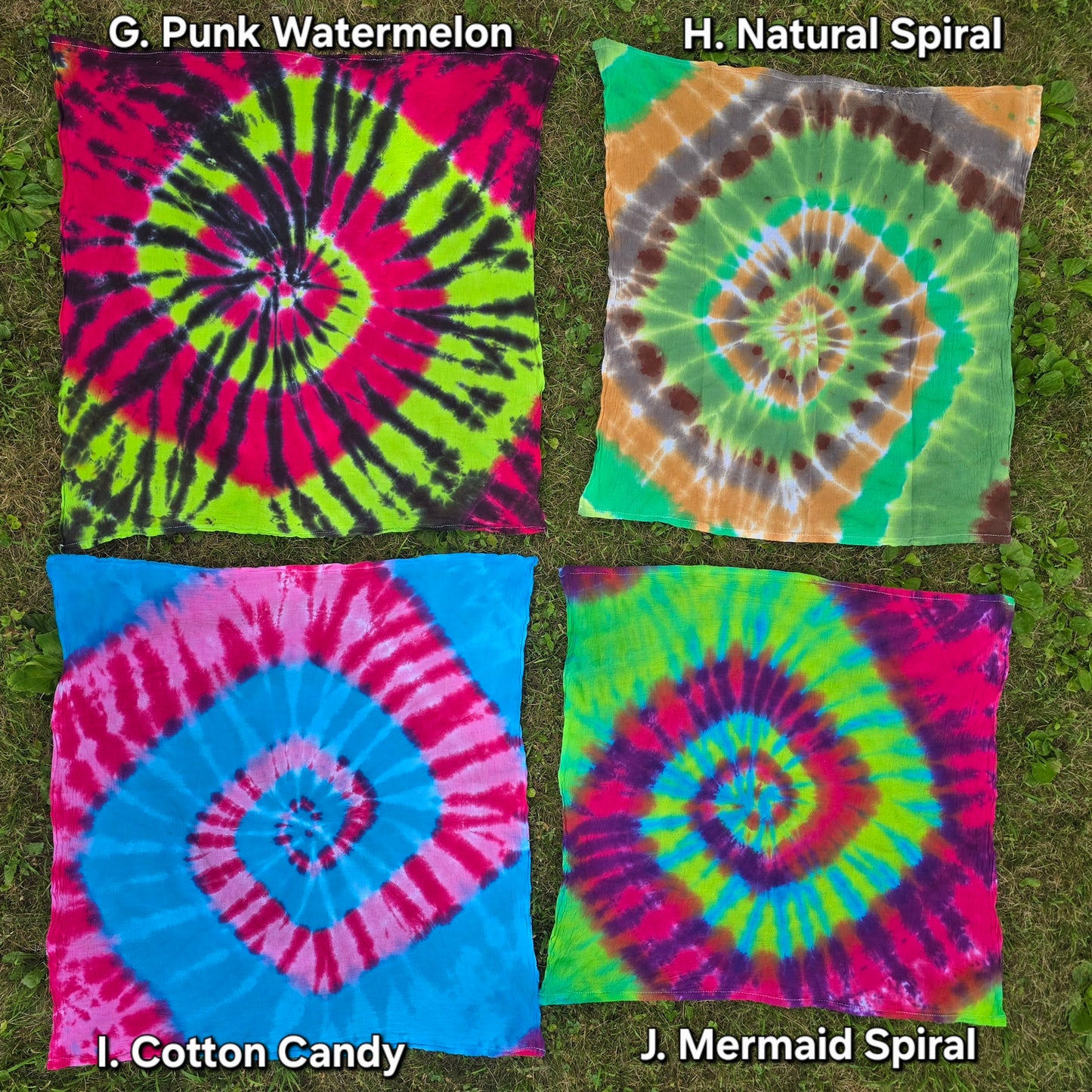 Assorted Tea Towel Tie Dye Tapestries 28"x28"