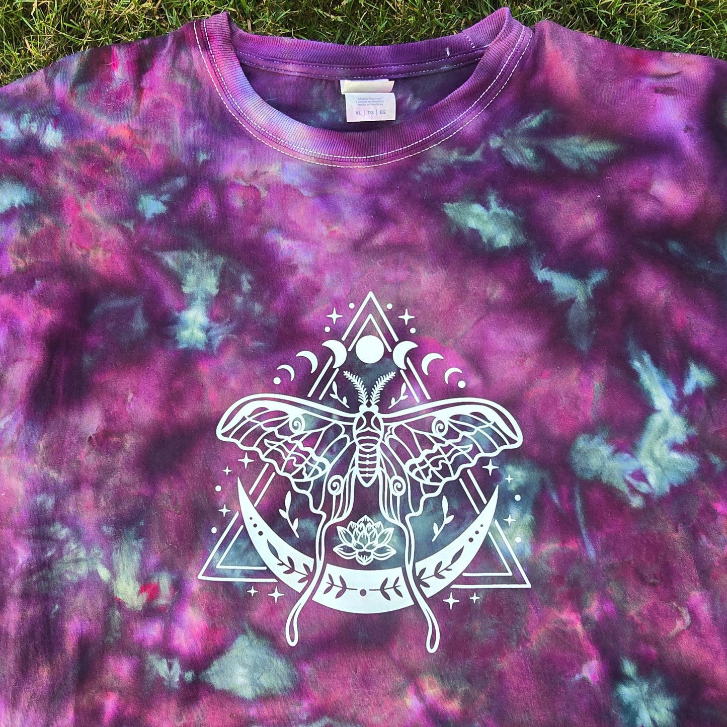 Glow in the Dark Woodland Purple Moth Ice Dye Adult