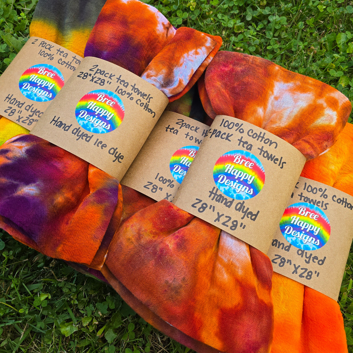 2-Pack Ice Dyed Tea Towels: Fall & Halloween Edition