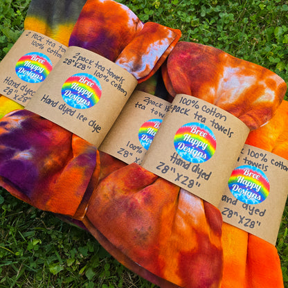 2-Pack Ice Dyed Tea Towels: Fall & Halloween Edition