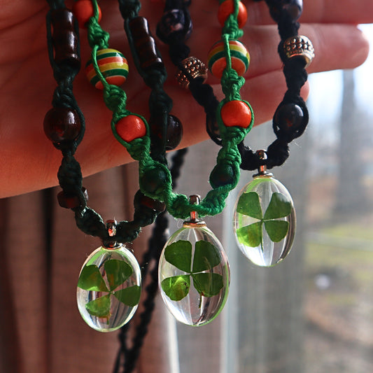 Lucky Shamrock Hemp Necklaces