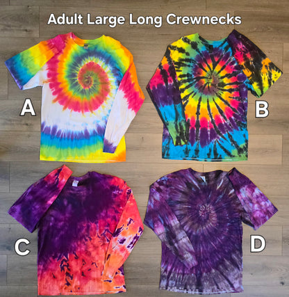 One of a Kind Ready to Ship Adult Long Sleeve Crewnecks and Lightweight Hoodies
