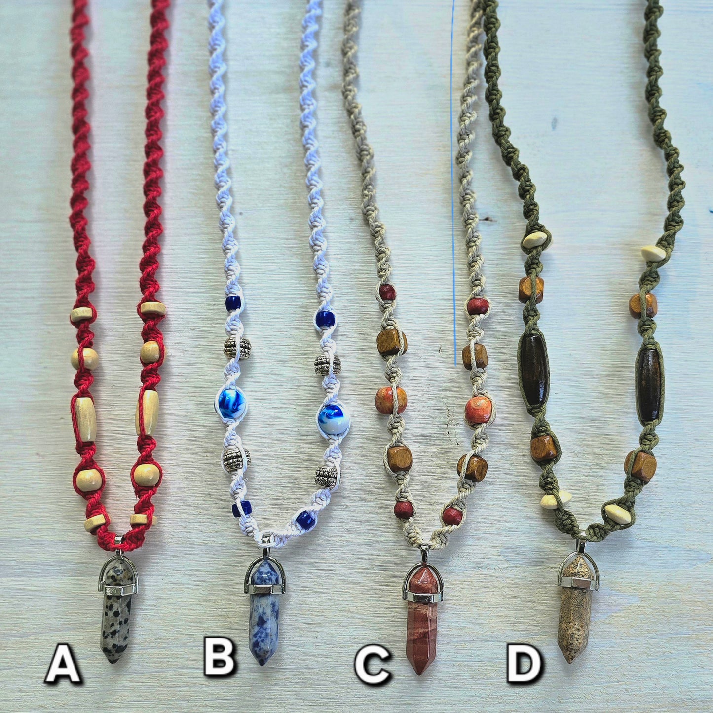 Gemstone Hemp Necklaces
