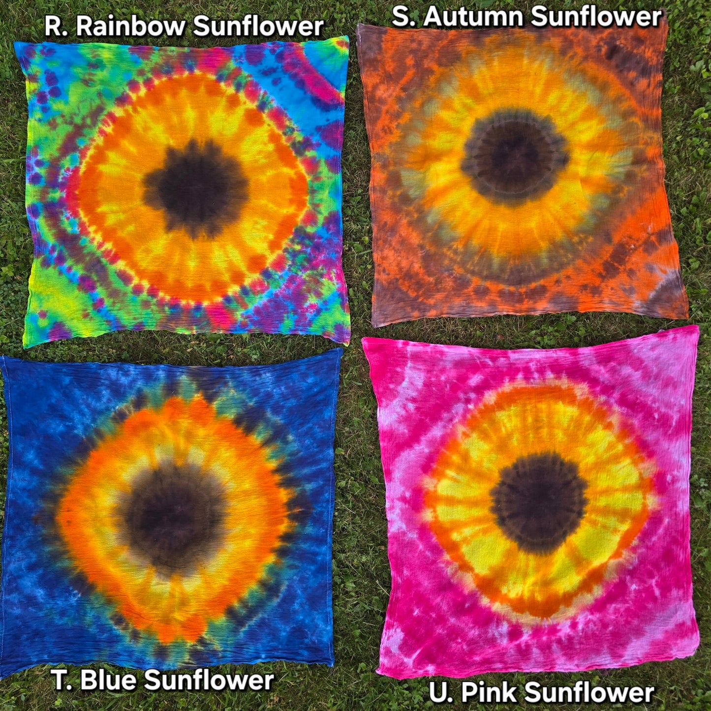 Assorted Tea Towel Tie Dye Tapestries 28"x28"