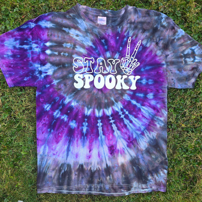 Glow in the Dark Stay Spooky Adult Ice Dye