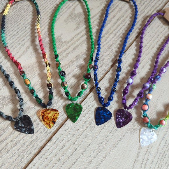 Guitar Pick Hemp Necklaces