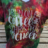 Coffee & Christmas Cheer Adult Ice Dye (Multiple Shirt Styles)