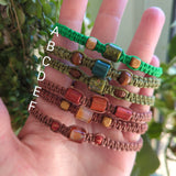 Hemp Gemstone Bracelets Adjustable