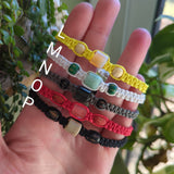 Hemp Gemstone Bracelets Adjustable